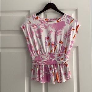 New, never worn pink, white and orange top